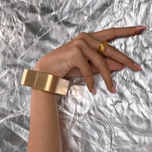 Matte Gold Square Bracelet Anti Tarnish