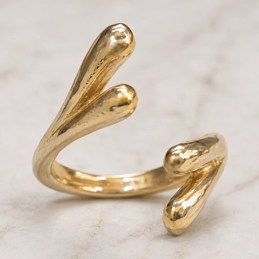 Molten Wave Open Ring Sculpted Finish
