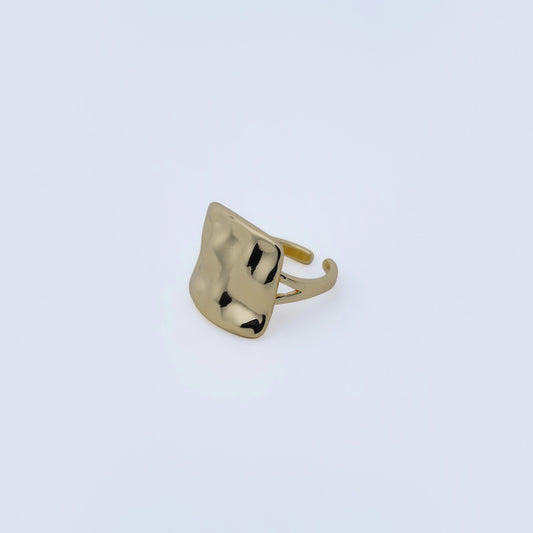Textured Square Plate Minimalist Statement Ring