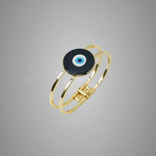 Evil Eye Bracelet Black Enamel 18K Gold Plated Anti Tarnish