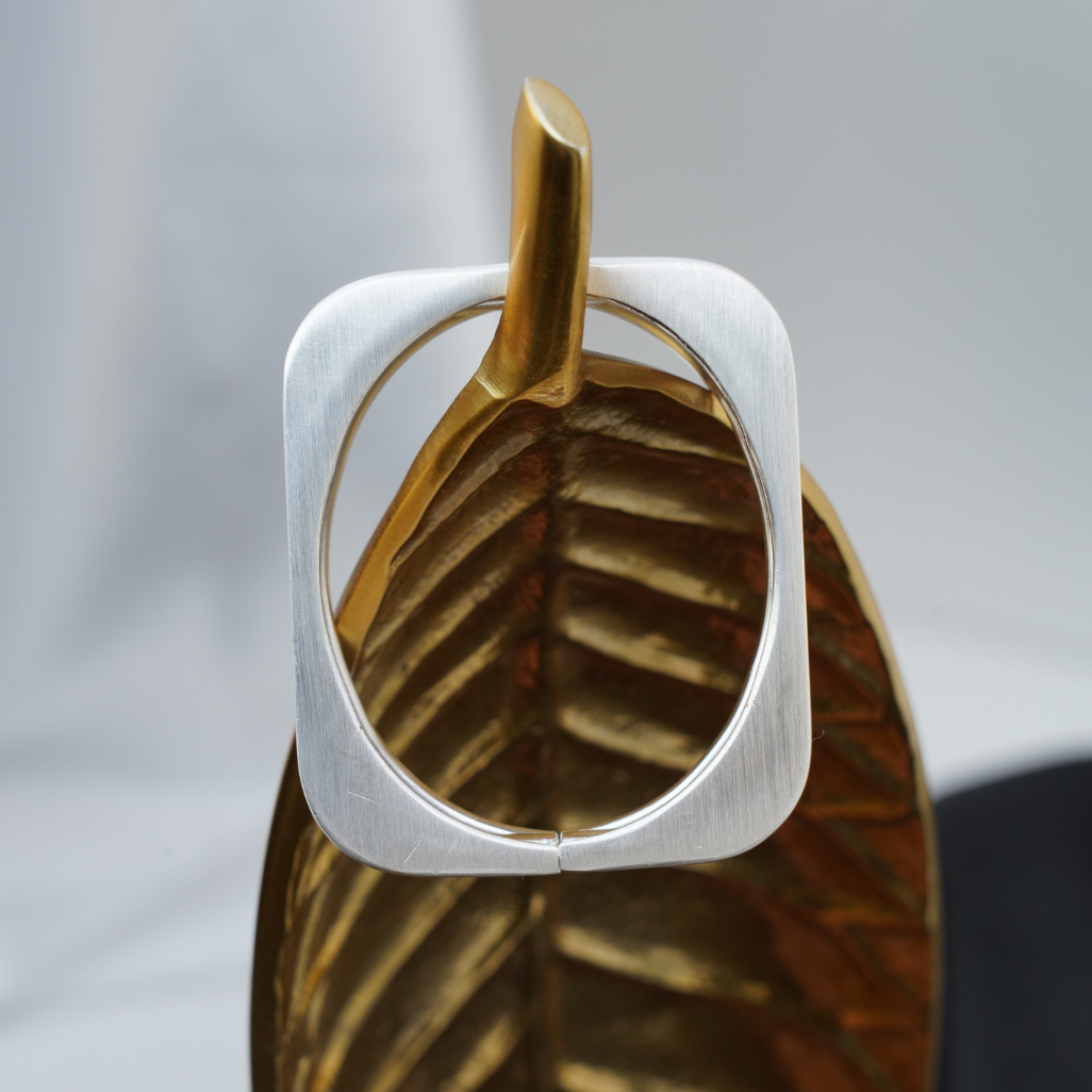 Matte Silver Square Bracelet Anti Tarnish