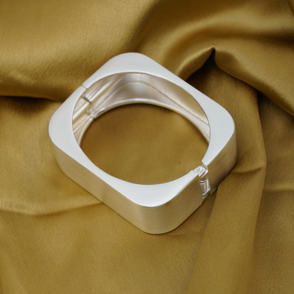 Matte Silver Square Bracelet Anti Tarnish