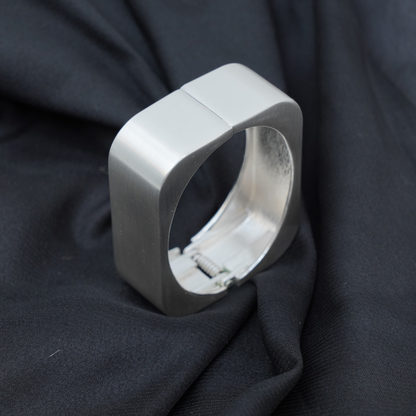 Matte Silver Square Bracelet Anti Tarnish