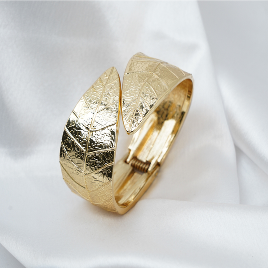 Botanical Leaf Cuff 18K Gold Plated Anti Tarnish