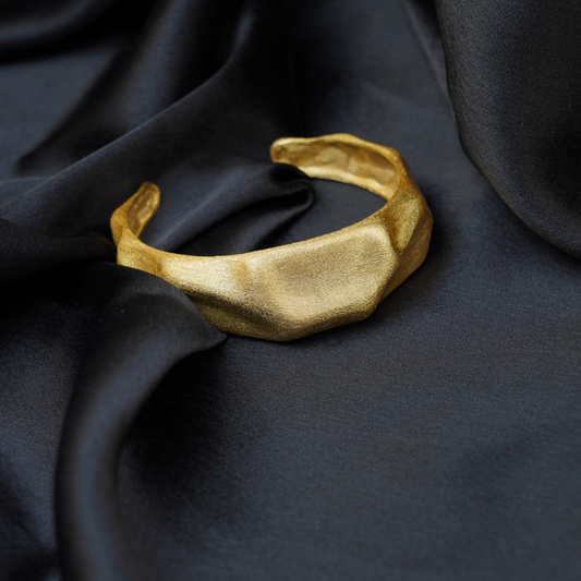Organic Sculpt Gold Cuff 18K Gold Plated Anti Tarnish