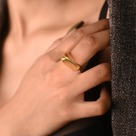 Sculptural Pointed Dome Statement Ring