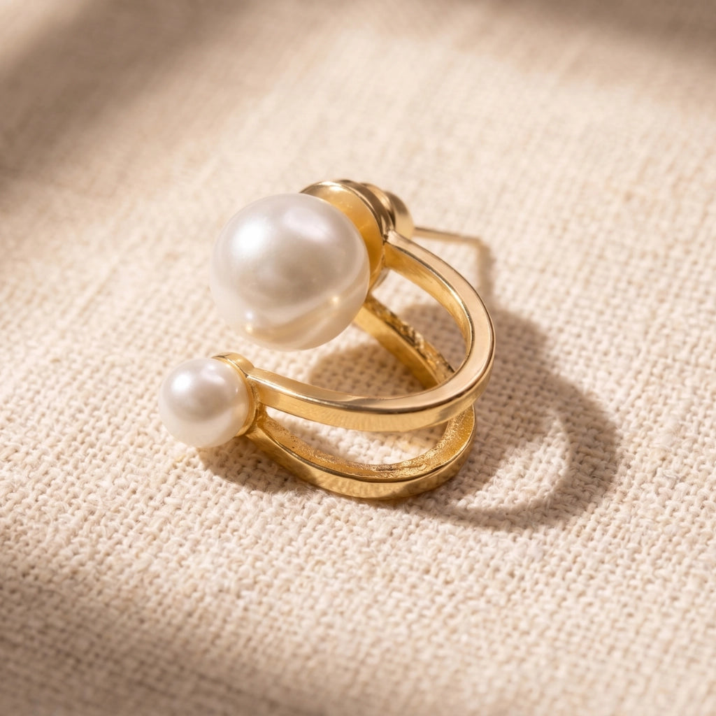 Pearl Orbit Earrings 18K Gold Plated