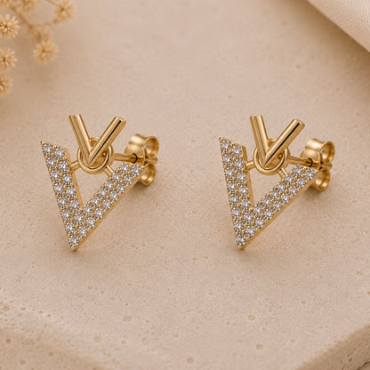 Crystal Arrow Stud Earrings Luxury Finish