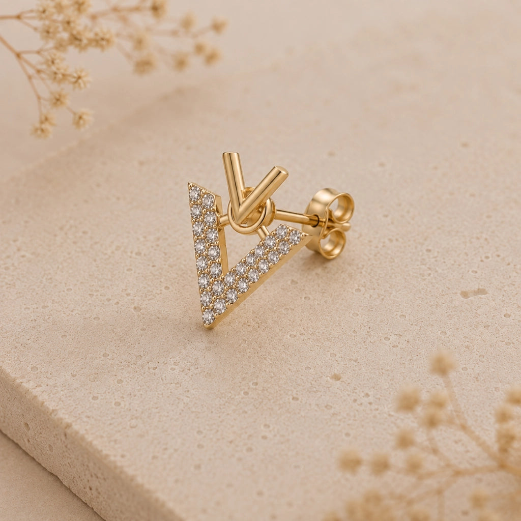 Crystal Arrow Stud Earrings Luxury Finish