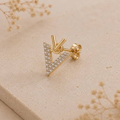 Crystal Arrow Stud Earrings Luxury Finish