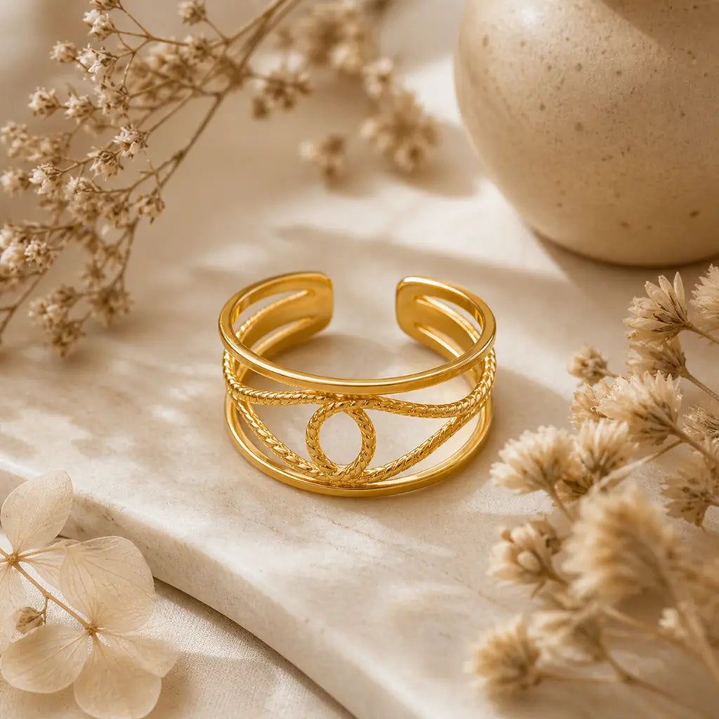 Athena Interlocking Eternity Ring 18K Gold Plated