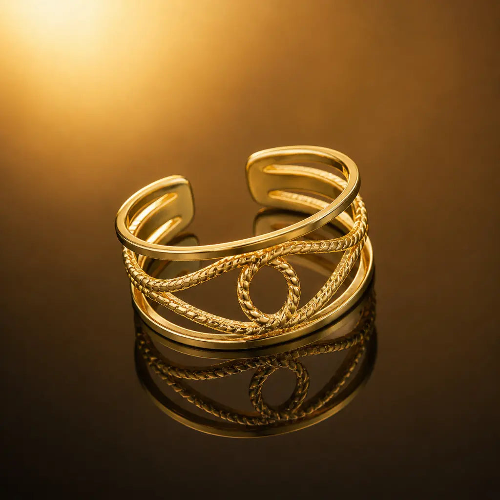 Athena Interlocking Eternity Ring 18K Gold Plated