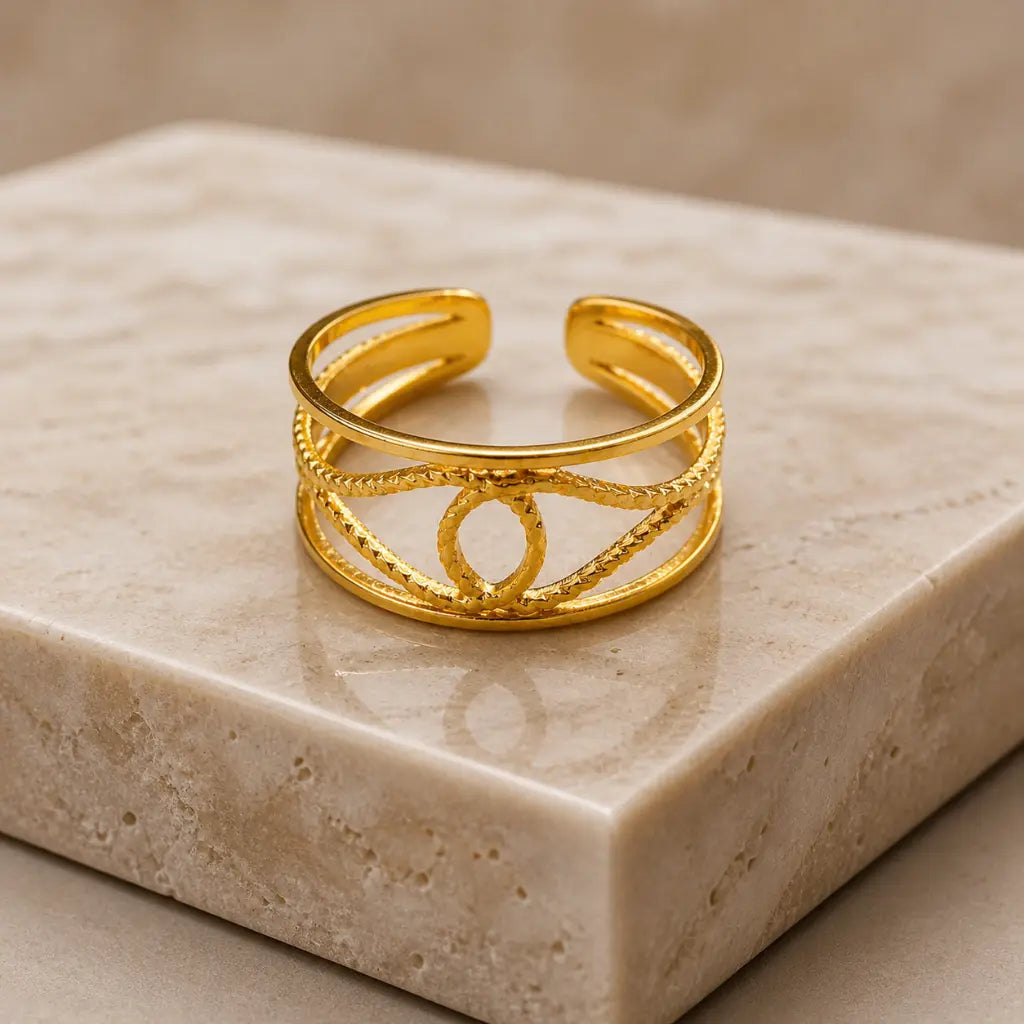 Athena Interlocking Eternity Ring 18K Gold Plated