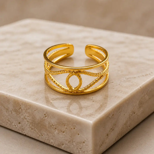 Athena Interlocking Eternity Ring 18K Gold Plated