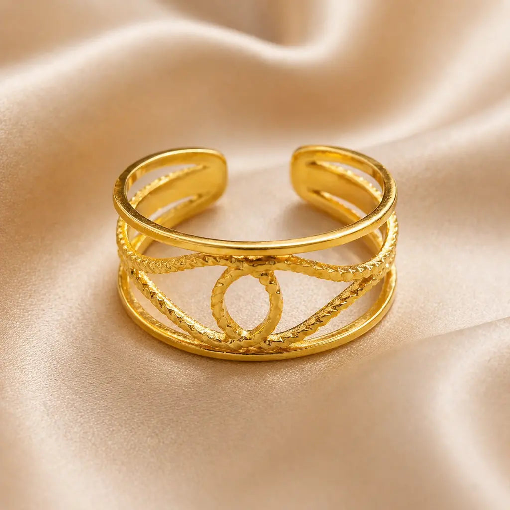 Athena Interlocking Eternity Ring 18K Gold Plated