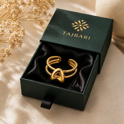 Puff Balloon Initial A Dual-Rail Ring 18K Gold Plated