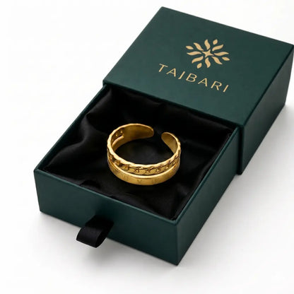 Empire Roman Numeral Layered Ring 18K Gold Plated