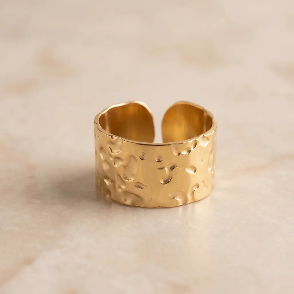 Nomad Hammered Distressed Band 18K Gold Plated