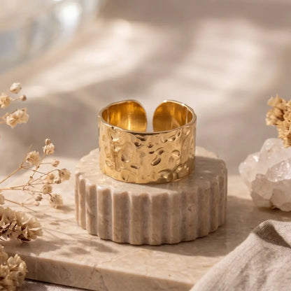 Nomad Hammered Distressed Band 18K Gold Plated