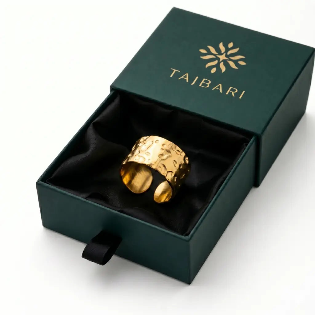 Nomad Hammered Distressed Band 18K Gold Plated