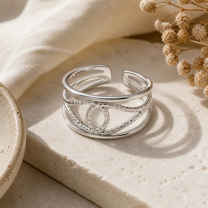 Athena Interlocking Eternity Ring Sterling Silver