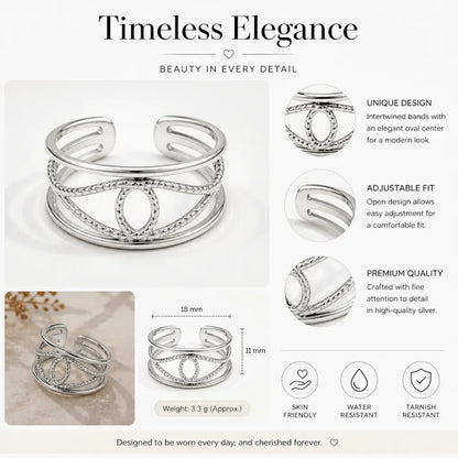 Athena Interlocking Eternity Ring Sterling Silver