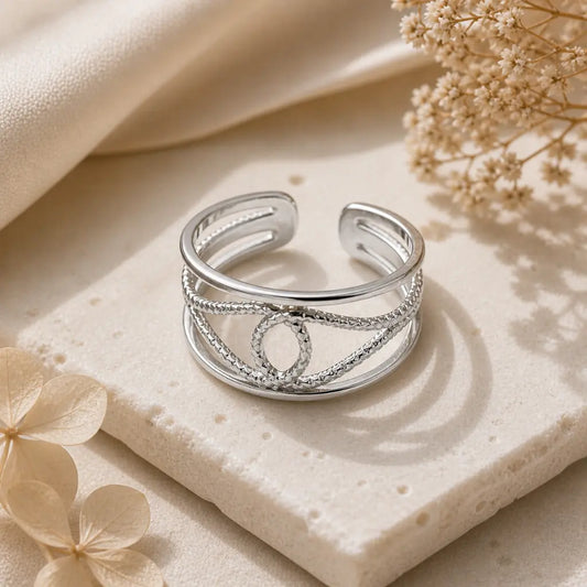 Athena Interlocking Eternity Ring Sterling Silver