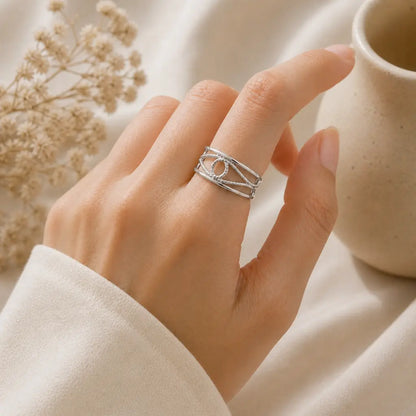 Athena Interlocking Eternity Ring Sterling Silver