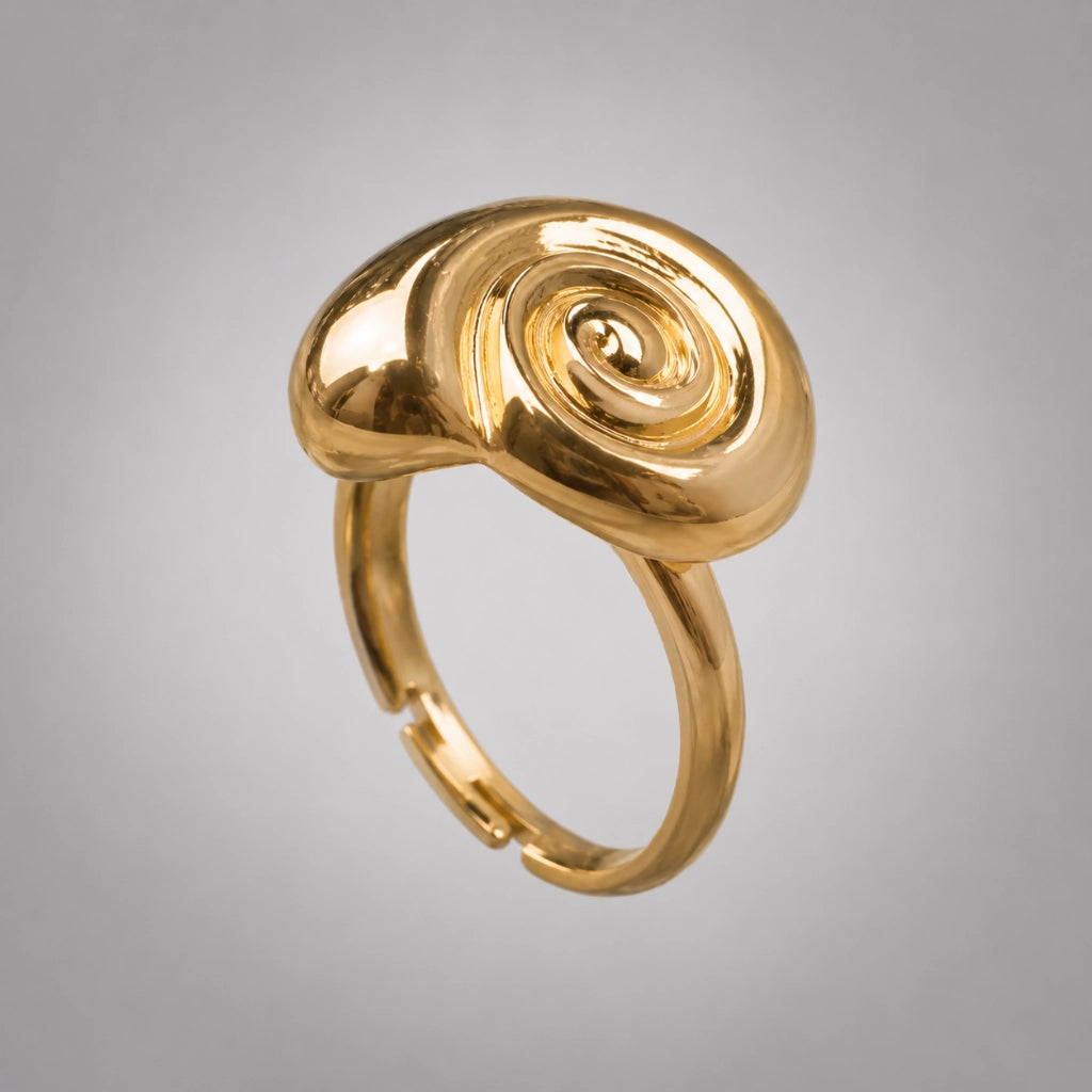 Sculpted Spiral Ring Modern Statement