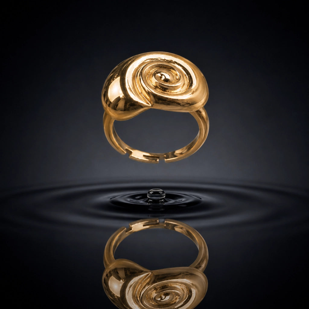 Sculpted Spiral Ring Modern Statement