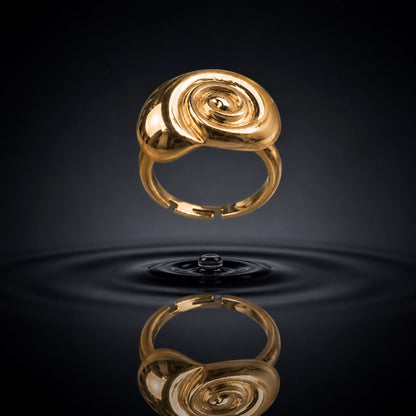 Sculpted Spiral Ring Modern Statement