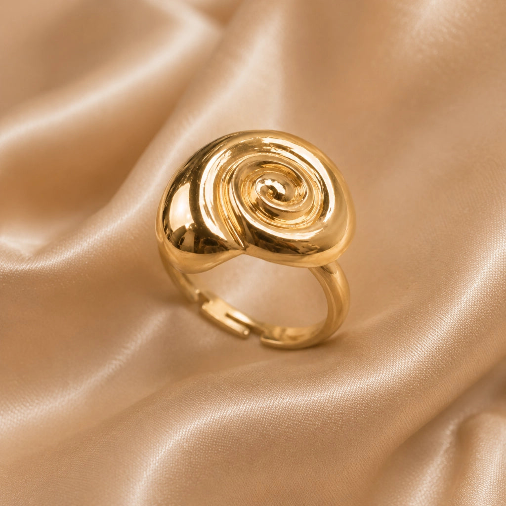 Sculpted Spiral Ring Modern Statement
