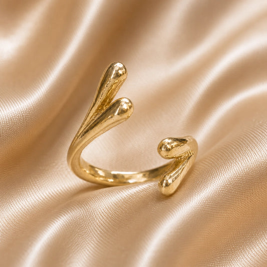 Molten Wave Open Ring Sculpted Finish