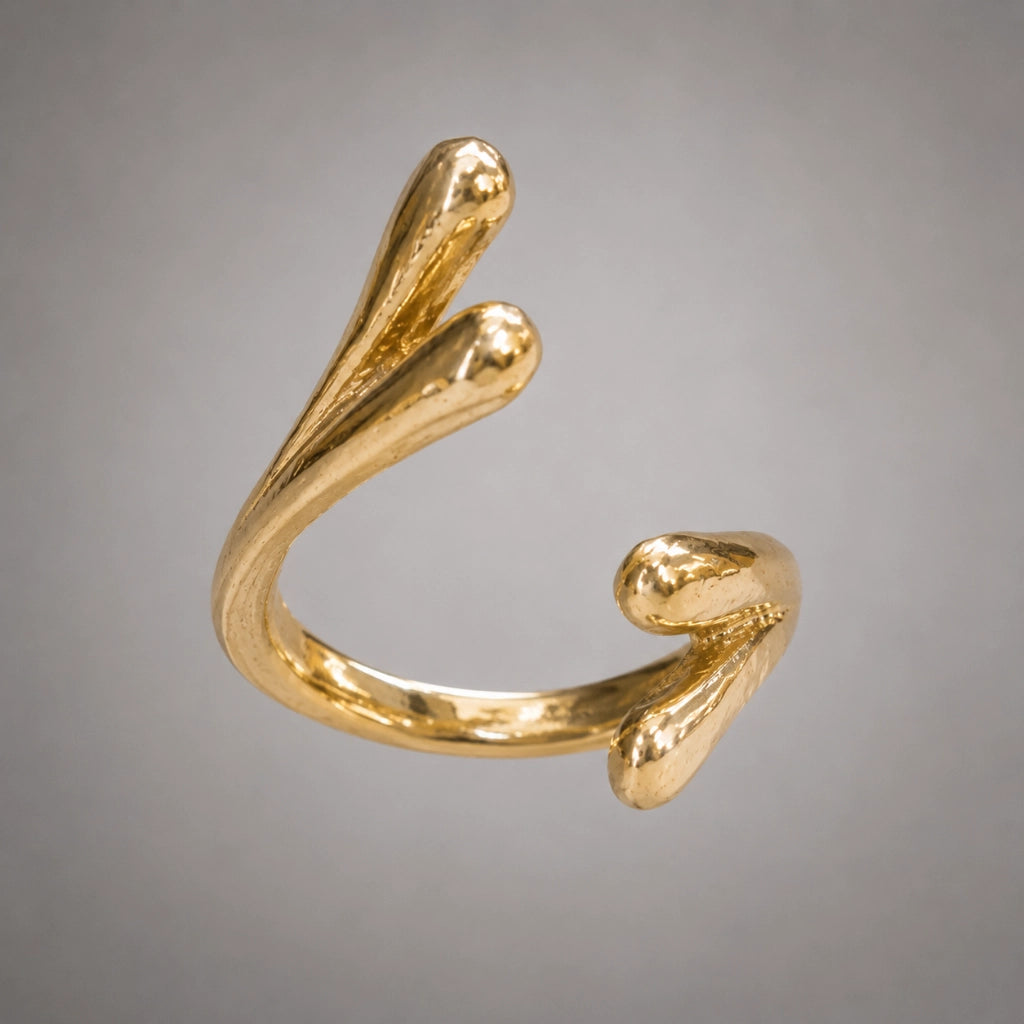 Molten Wave Open Ring Sculpted Finish