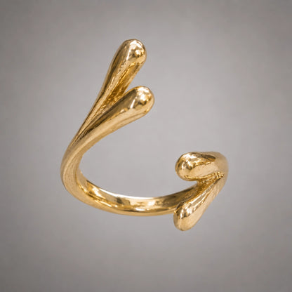 Molten Wave Open Ring Sculpted Finish