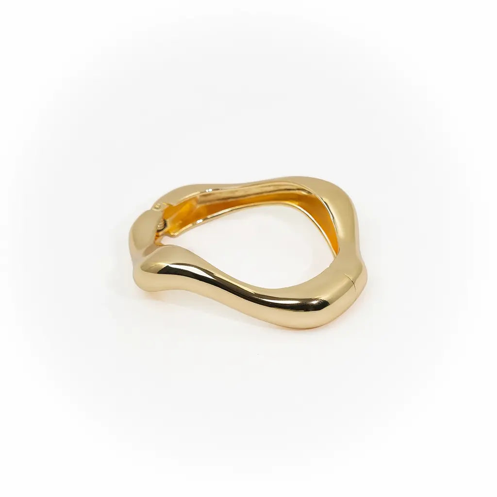Sculpted Wave Form Bracelet 18K Gold Plated Anti Tarnish
