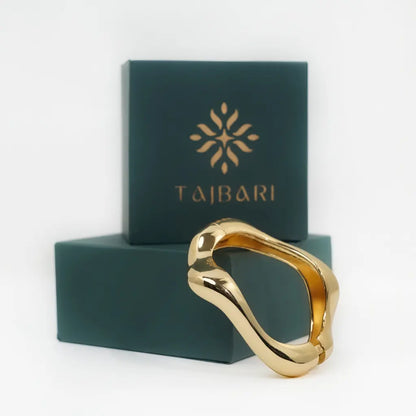 Sculpted Wave Form Bracelet 18K Gold Plated Anti Tarnish