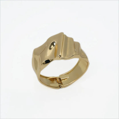 Crushed Texture Statement Bracelet 18K Gold Plated Anti Tarnish