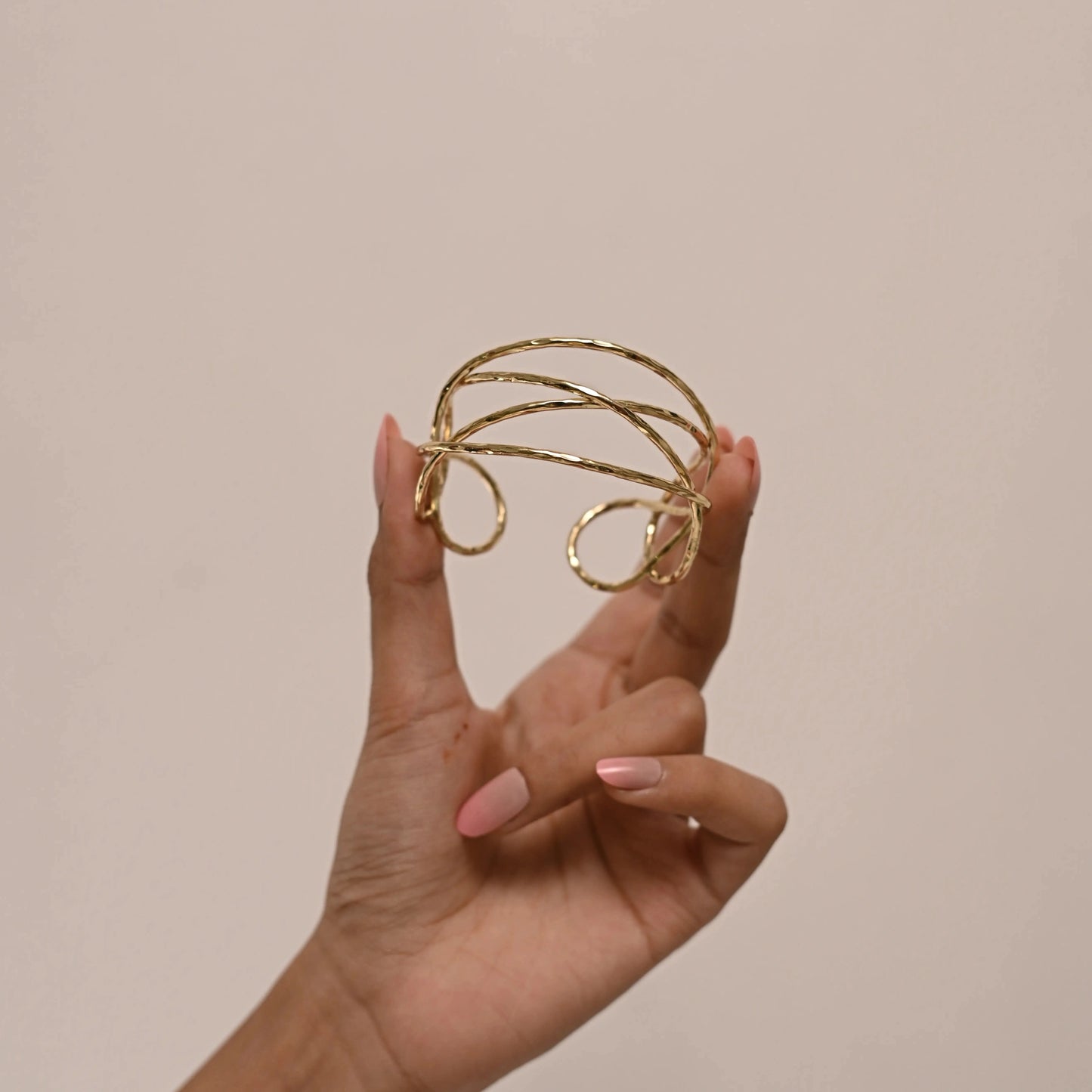 Layered Twist Open Cuff 18K Gold Plated Anti Tarnish