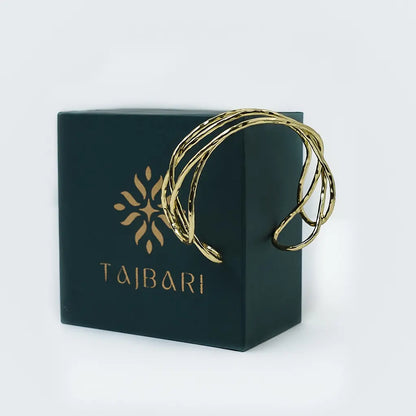 Layered Twist Open Cuff 18K Gold Plated Anti Tarnish