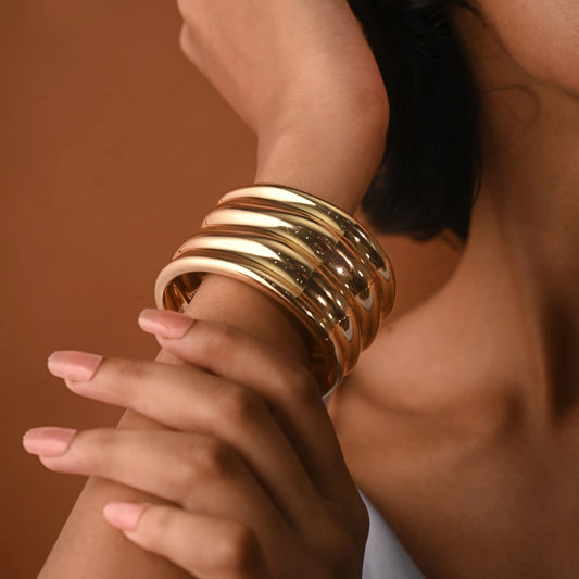 Triple Dome Bracelet 18K Gold Plated Anti Tarnish