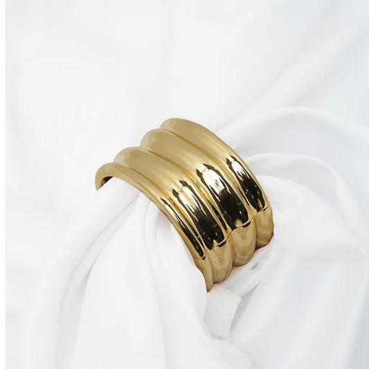 Triple Dome Bracelet 18K Gold Plated Anti Tarnish