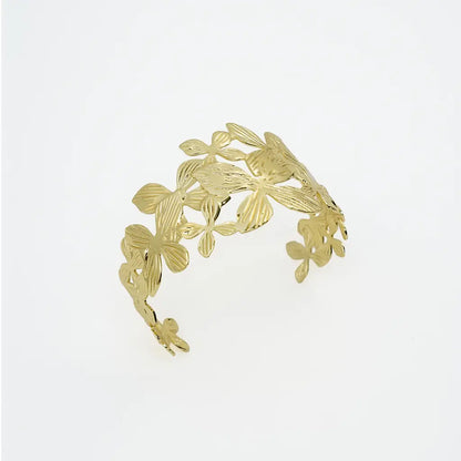 Floral Lace Cutwork Bracelet 18K Gold Plated Anti Tarnish