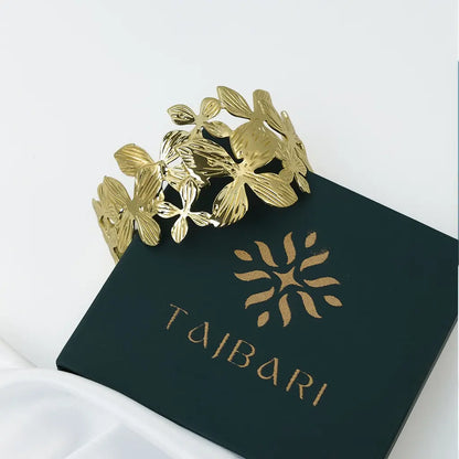 Floral Lace Cutwork Bracelet 18K Gold Plated Anti Tarnish