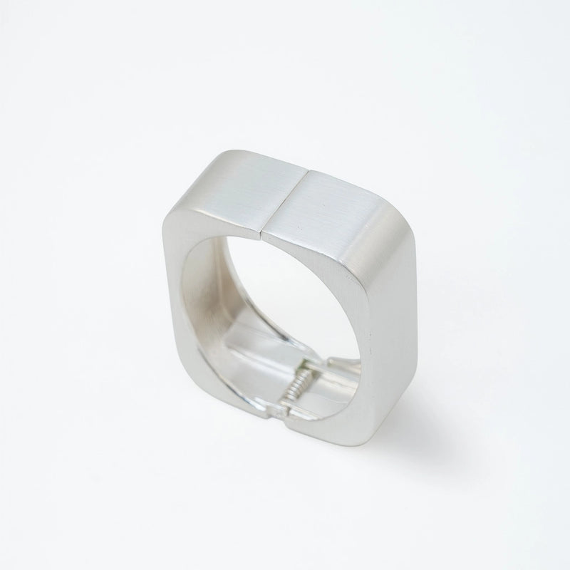 Matte Silver Square Bracelet Anti Tarnish