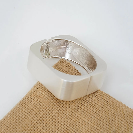 Matte Silver Square Bracelet Anti Tarnish