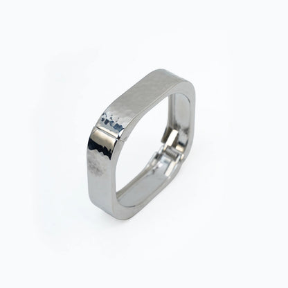 Hammered Sculpt Silver Cuff Anti Tarnish