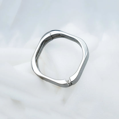 Hammered Sculpt Silver Cuff Anti Tarnish