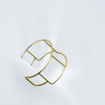 Brushed Contour Bracelet Satin 18K Gold Anti Tarnish