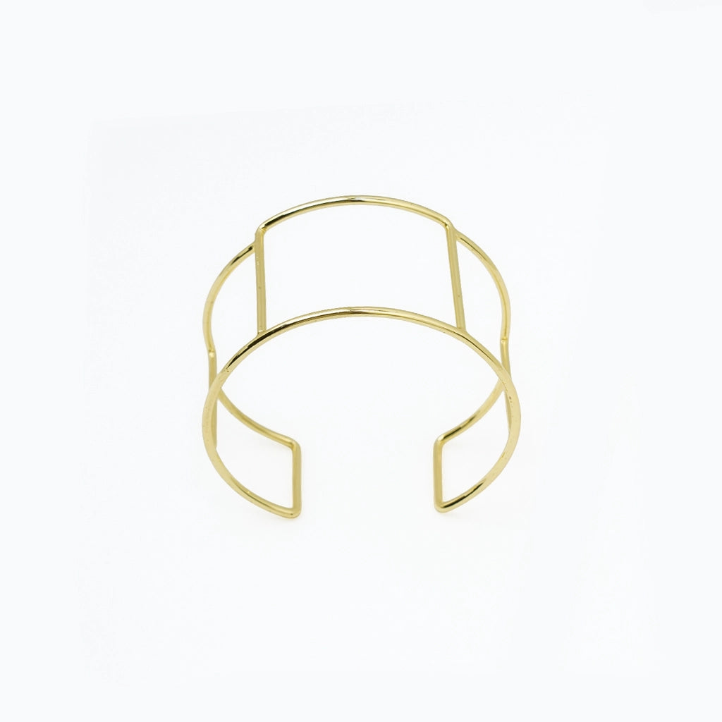 Brushed Contour Bracelet Satin 18K Gold Anti Tarnish